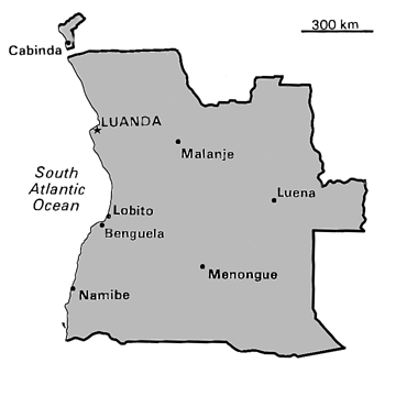 [Country map of Angola]