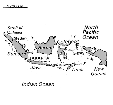 [Country map of Indonesia]