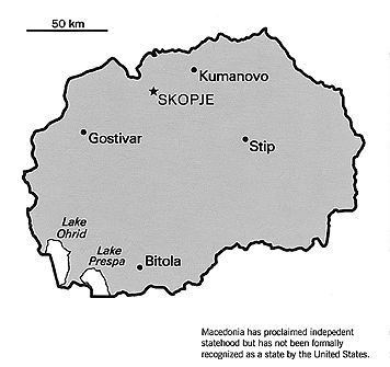[Country map of Macedonia, The Former Yugoslav Republic of]