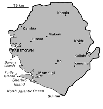[Country map of Sierra Leone]